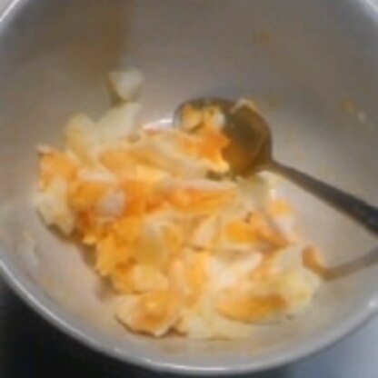 サラダ用に潰したゆで卵が欲しかったので、凄い簡単に出来ました。これは使えますね!(b^ー°)